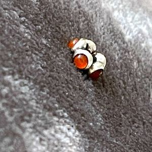 Pandora orange cz silver spacer